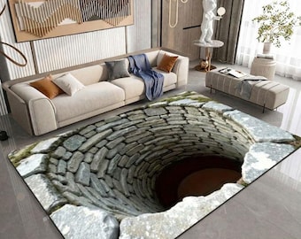 3D Printed Non-Slip Doormat - Machine Washable Indoor Entryway Rug, Stone Decorative Floor Mat, Foldable-Profile Carpet for Front Door