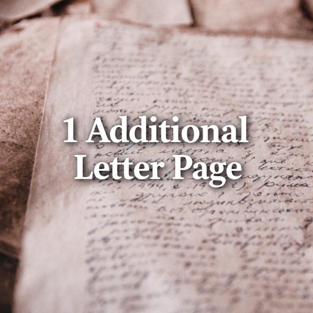An Additional Letter Page Add-on - Etsy