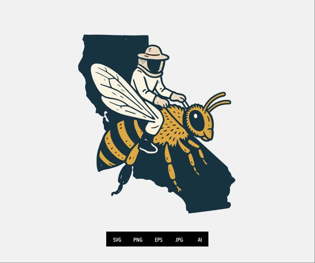 Bee Riding Bull Beekeeper Riding a Bee Vector Graphic - Editable Digital Art! - PNG ...