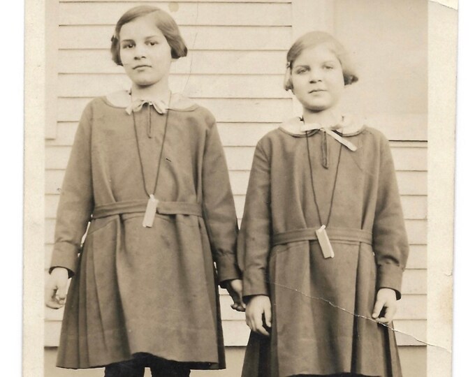 Young Girls With ID Tags Orphan Train Original Vintage Photo Solemn ...
