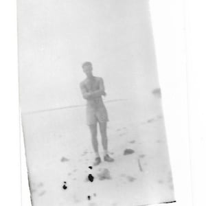 Shirtless Man On The Beach Vintage Snapshot Abstract Photo Soft Focus