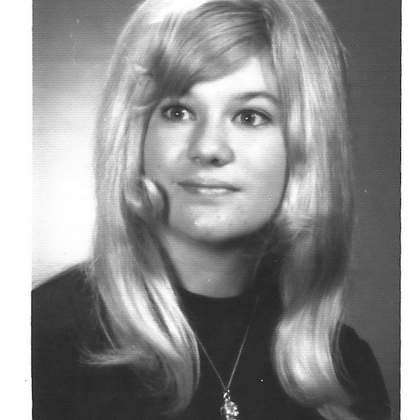 Big Curls Roller Set Hairstyle Pretty Teen High School Yearbook Photo Long Blonde Hair 1960’s Black & White Photo Collectible