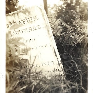 Antique Photo Headstone Graveyard Halloween Cemetery Engraved Grave Marker Headstone Vintage Photograph