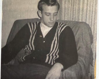 Vintage Polaroid Portrait Of A Young Man 1960’s Black & White Photography