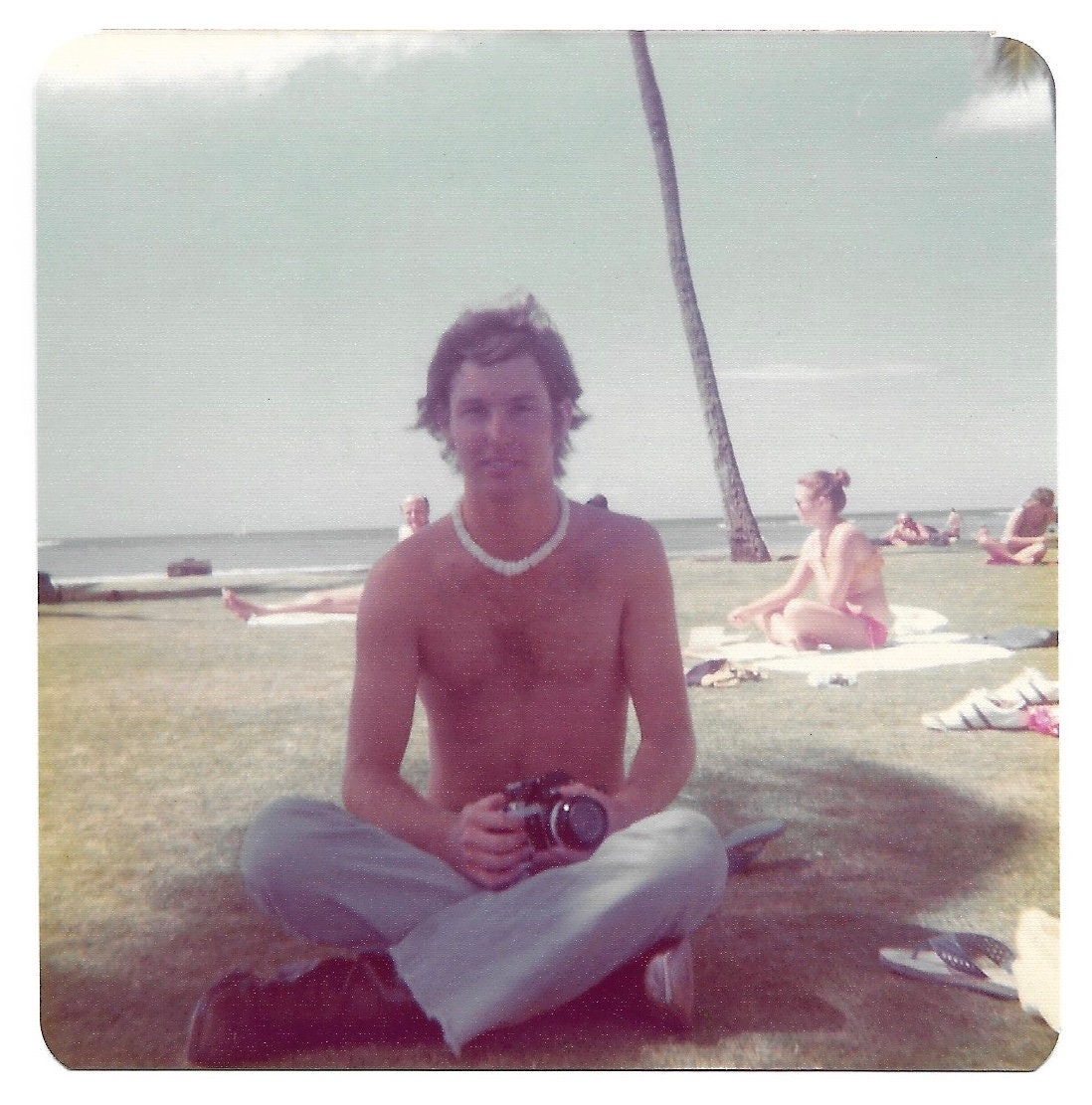 1098px x 1111px - Hippie Beach Day Young Man Wearing Puka Shell Necklace & - Etsy