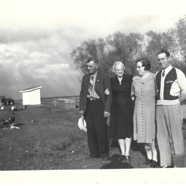 Before The Tornado Vintage Photo Ominous Sky Hangs Over Family Posing In A Field Weather Rural America Photograph