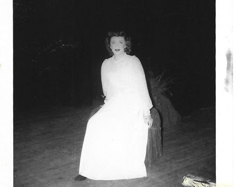 A Vision In White Original Vintage Photo Details Of Woman’s White Dress Washed Out By The Flashbulb Unusual Abstract Snapshot