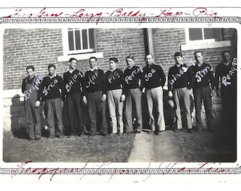 Bryan, Fred, Baldy, Hap, Pig, Percy, etc. Vintage Photo Young Men Named Classmates Athletic Team School Antique Photo Handsome Guys