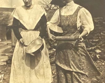 Rolling Pin Antique Photo Baking Day Women With Kitchen Tools 1910