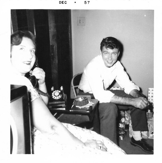 Boy Next Door Vintage Snapshot Sexy Young Man Mom 1957 Vernacular Photo