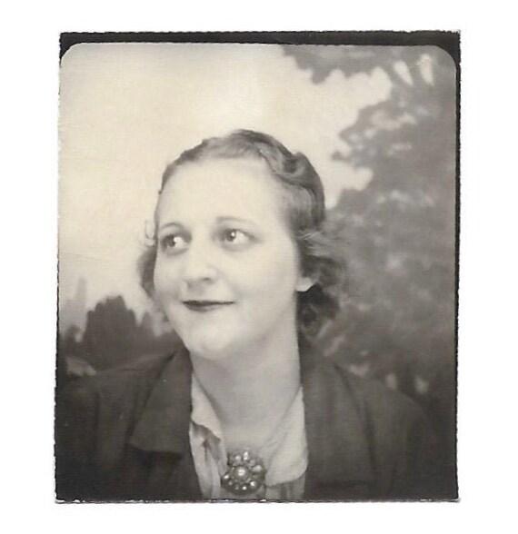 Fun Loving Gal Photobooth Snapshot Big Eyes Shy Smile Vintage Etsy
