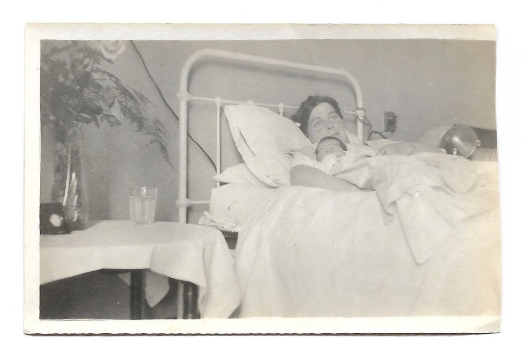Maternity Ward Vintage Photo of Young Mother With Newborn Baby 1920’s ...