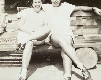 Vintage Athletic Shoes Handsome Man Poses For Photo Vintge Snapshot