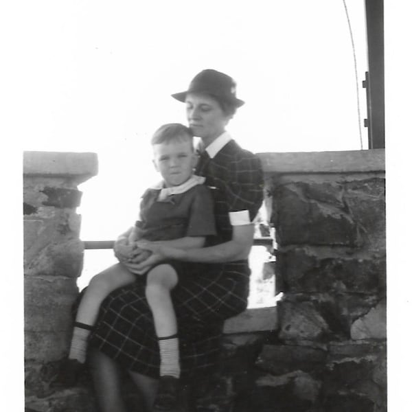 Portrait Of Beautiful Mother & Little Boy Vintage Photography 1940’s