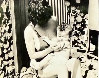 A Day In The Life Vintage Photo With Inscription Flapper Mother & Baby 1920’s