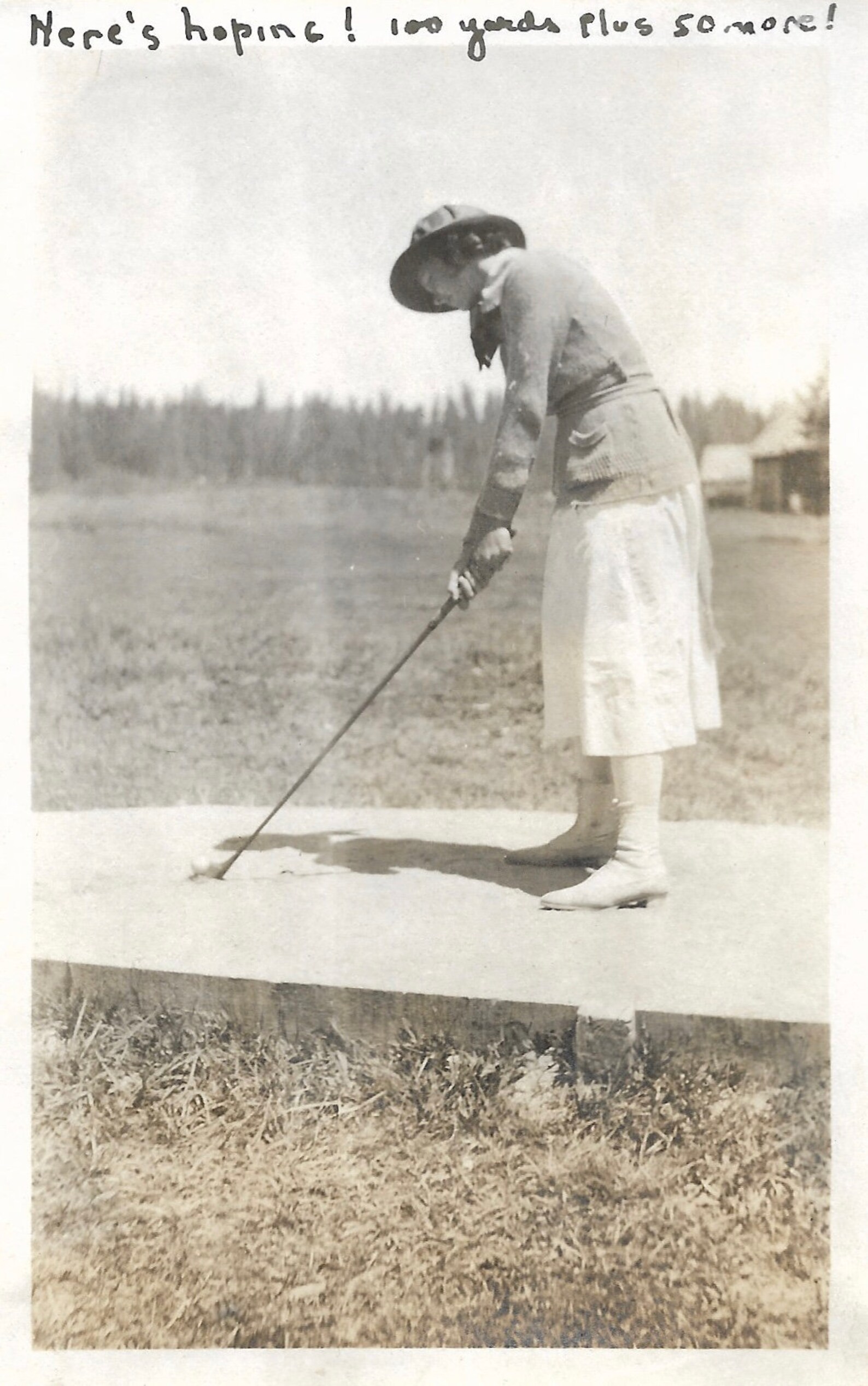 Young Woman Playing Golf 1920s Vintage Snapshot Hitting Off Etsy