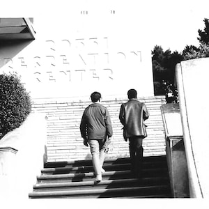 Teen Boys Walk Up Stairs Rossi Recreation Center San Francisco Found Photo Back To Camera Abstract Photography