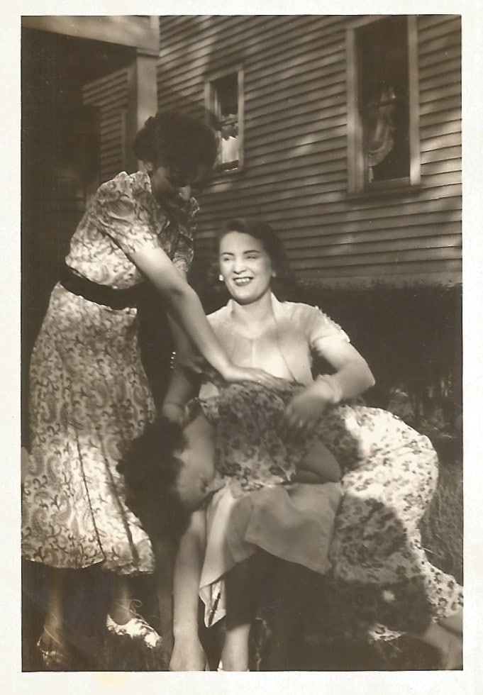 Time for A Spanking Playful Women Having Fun Black & White Vintage Snapshot  Photo -  Canada