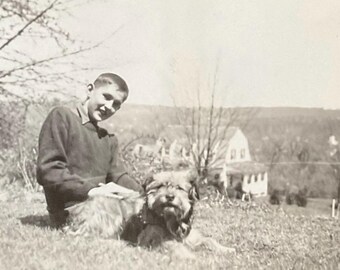 Vintage Dog Photo Terrier Puppy Dog Pet Portrait