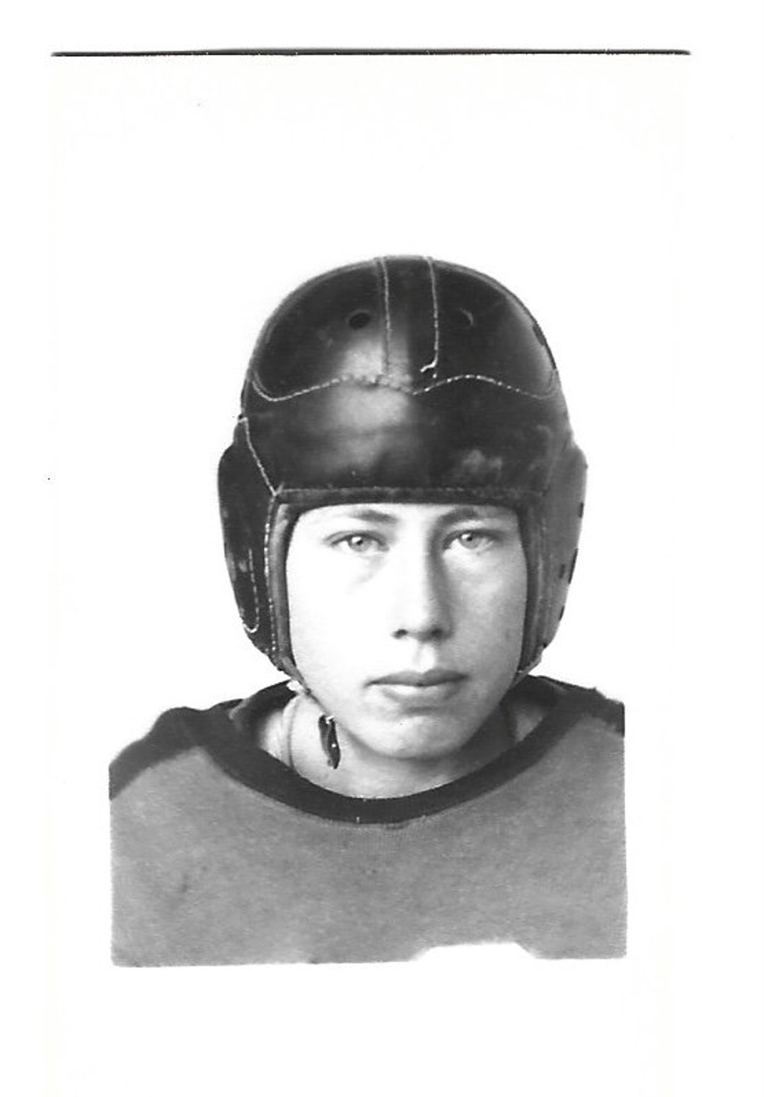 Vintage Photo High School Football Teen Boy Wearing Leather Etsy