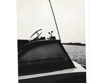 Abstract Vintage Photo Boat Controls & Flag Black And White Photography