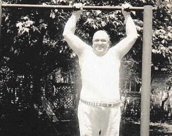 Strong Man Vintage Photo Funny Caption