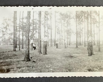 Vintage Photo Atmospheric Abstract Photo Of Men In A Forest