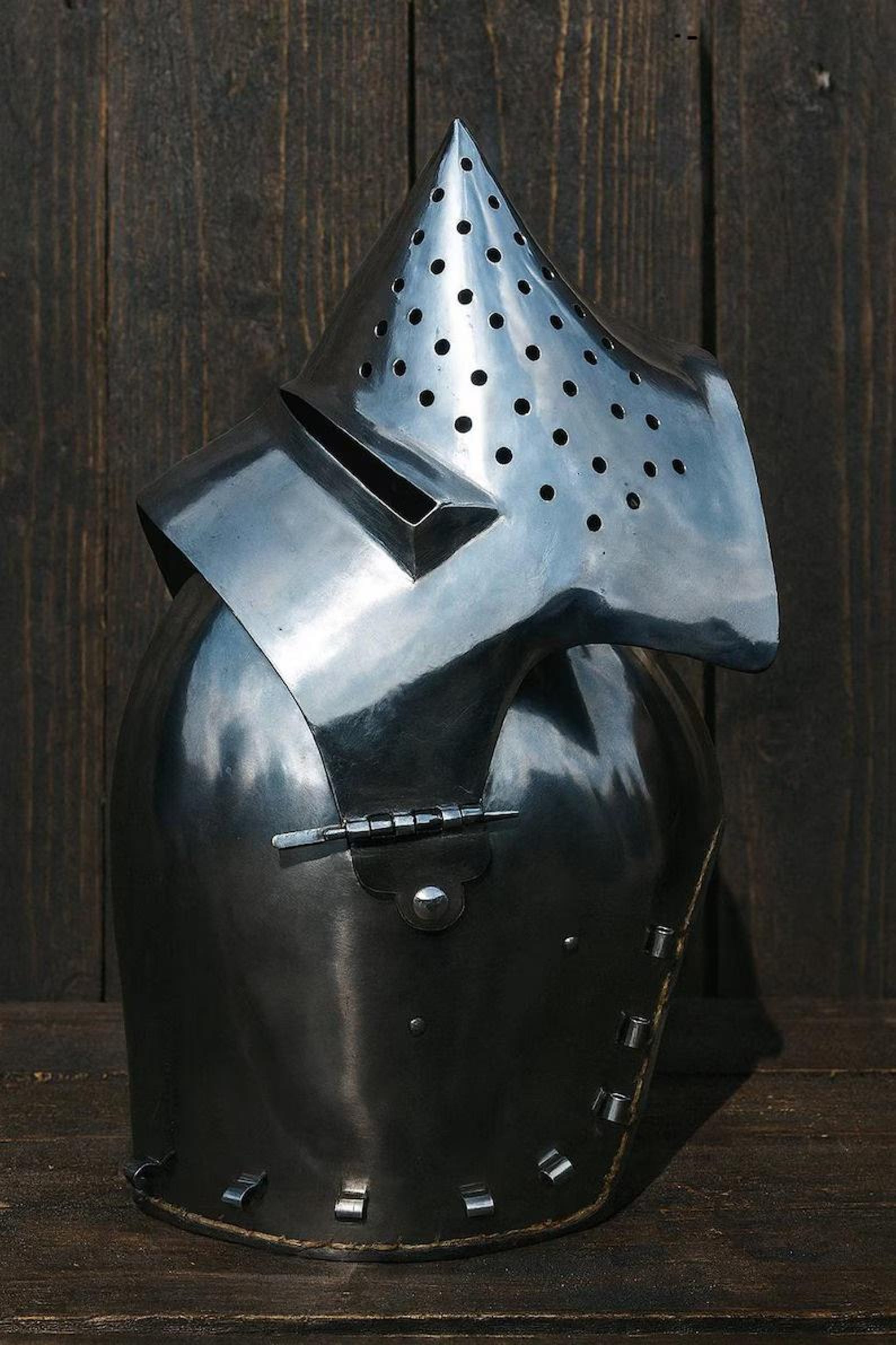 Hounskull Bascinet Helmet | Medieval Metal Armor With Visor | Knight