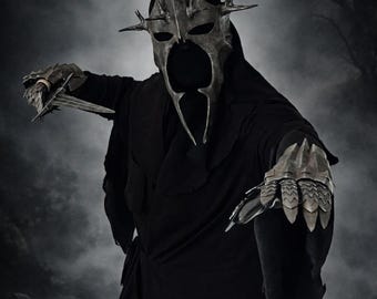 Hełm z kolcami Mrocznego Pana, Zbroja Mrocznej Fantazji, Cosplay, Kostium inspirowany Widmem Pierścienia, Hełm, Maska średniowiecznego rycerza zła, Halloweenowy rekwizyt do cosplayu
