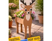 Deer Planter Box Scroll Saw Patterns, DIY Woodworking Plans (PDF, SVG)