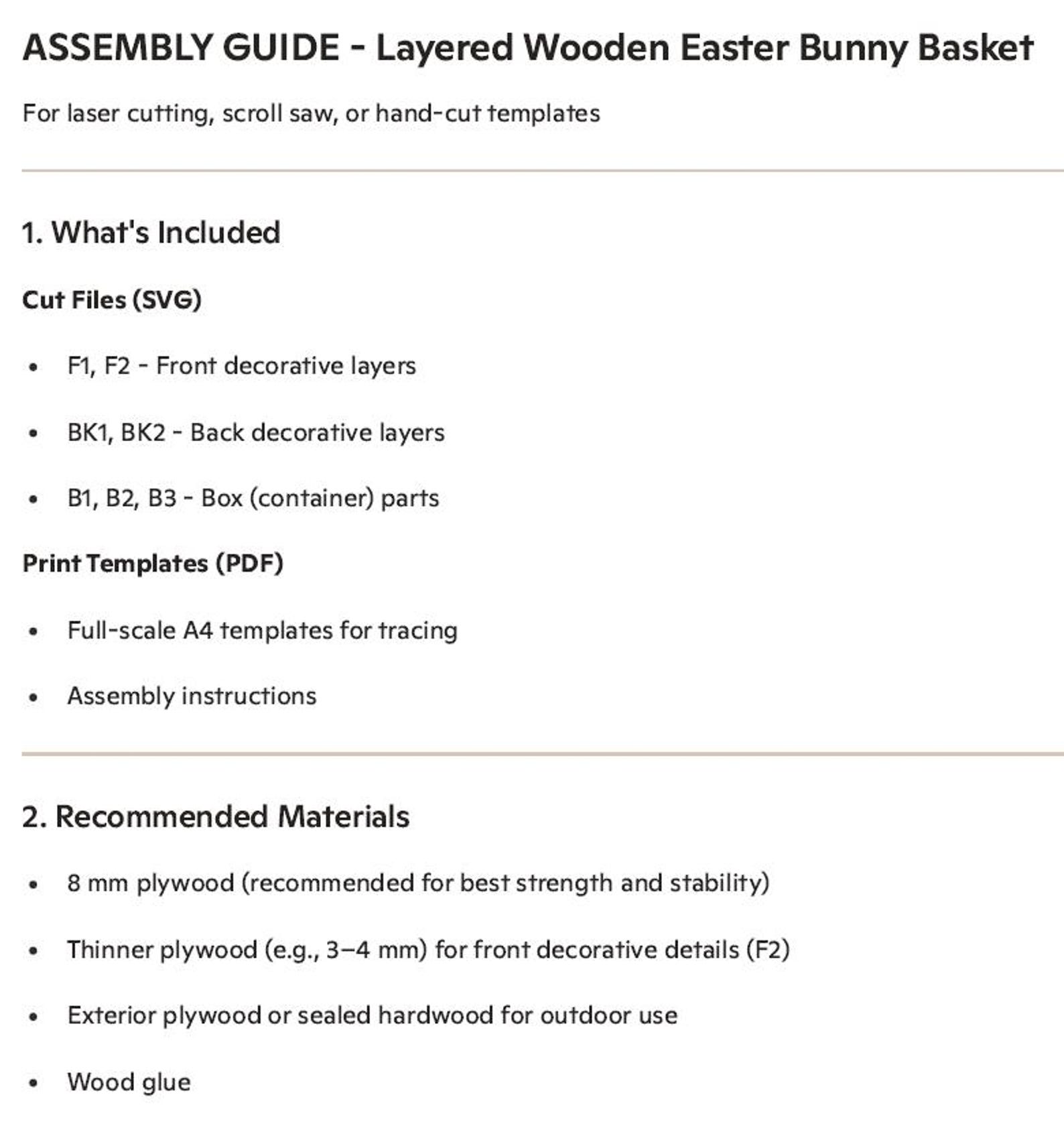 Easter Bunny Basket Scroll Saw Patterns - PDF, SVG Files - Etsy