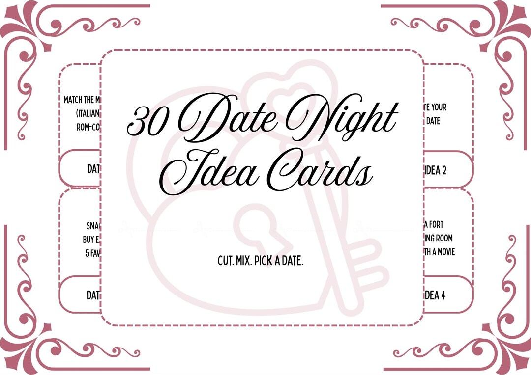 30 Date Night Idea Cards - Simple Couple Dates (PDF Download) - Etsy UK