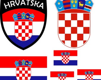 Set di toppe termoadesive Croazia (6 pezzi) – Trasferimento tessile / Toppe termoadesive sagomate Maglia fai da te Bandiera Coppa del Mondo Calcio 6B