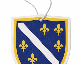 Bosnien Autoduft 6 Stück Lufterfrischer – Autoduft - Wappen Stil - Fahne Wappen Fussball W