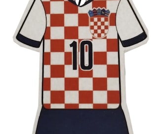 Deodorante per auto Croazia - Profumo per auto - Stile maglia - Stemma della bandiera del calcio