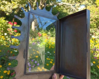 Mexican Tin Nicho Wall Decor – 14 Inch Folk Art Shrine – Rustic Boho Metal Frame
