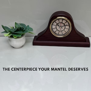Reloj de escritorio clásico tipo tambor con bisel dorado, reloj de sobremesa de madera vintage, esfera parisina de estilo antiguo, decoración tradicional para el hogar y la oficina.