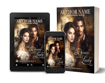 Pirate Historical Romance Ebook Cover | Premade Book Cover | Prepaid Romantic Novel Cover | Couple Cover for Historical Romance