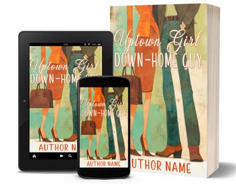 Opposites Attract Romantic Comedy Ebook Cover for Contemporary Romance | Premade Romcom Cover | Illustrated Cover | Whimsical Book Cover