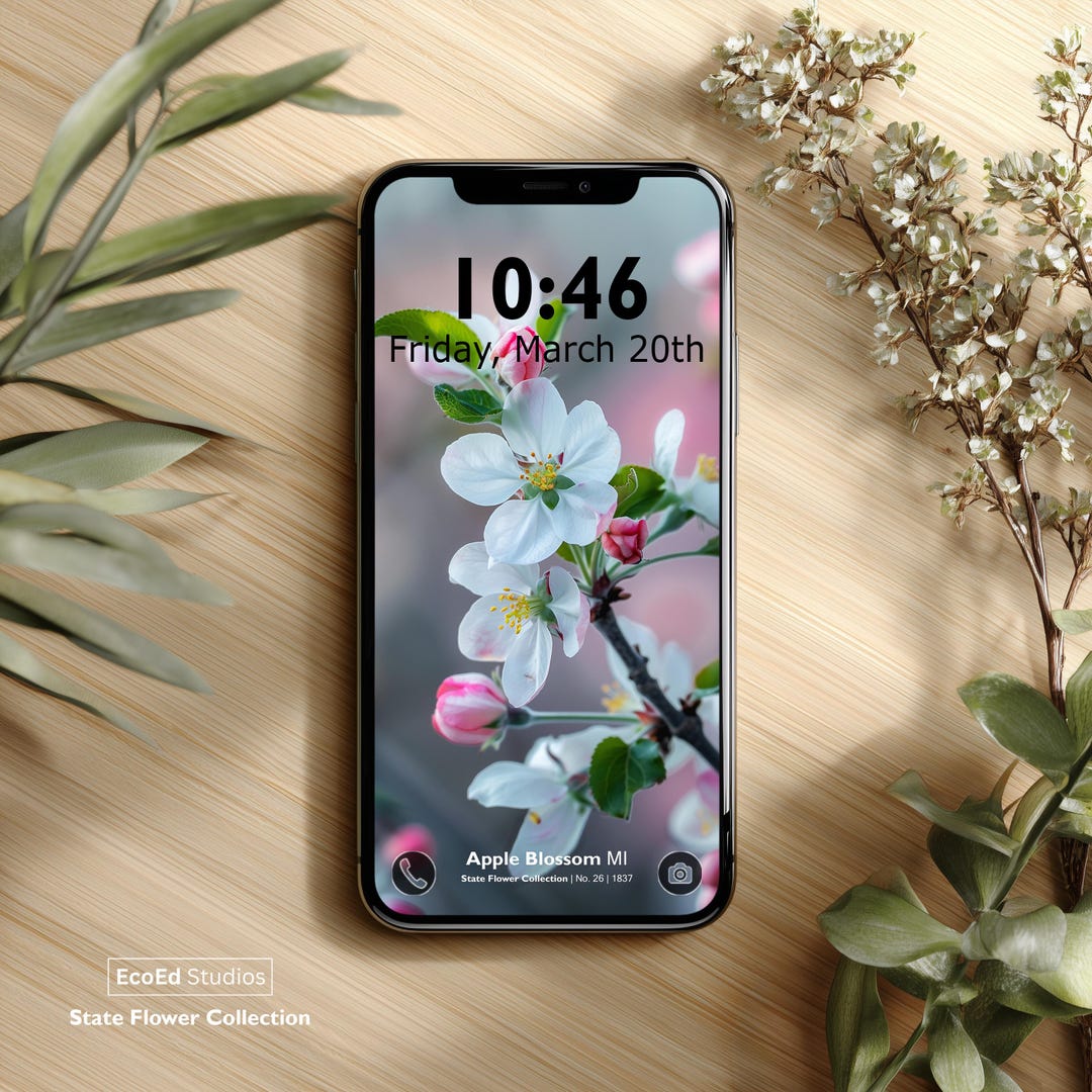 Apple Blossom iPhone Wallpaper | Floral Phone Background | Botanical ...