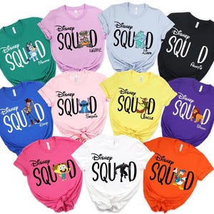 Camisetas del equipo de Disneyland, camisetas personalizadas del equipo de Disneyland, camisetas de todos los personajes del equipo de Disneyland, camiseta familiar de Disneyland 2026, camiseta de Disneyland imagen 1