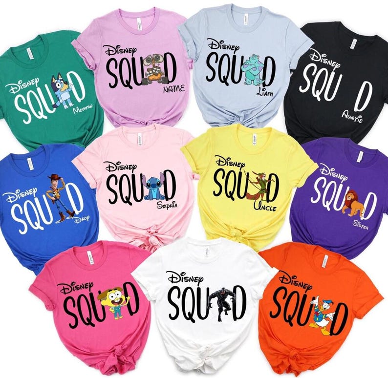 Camisetas del equipo de Disneyland, camisetas personalizadas del equipo de Disneyland, camisetas de todos los personajes del equipo de Disneyland, camiseta familiar de Disneyland 2026, camiseta de Disneyland imagen 1