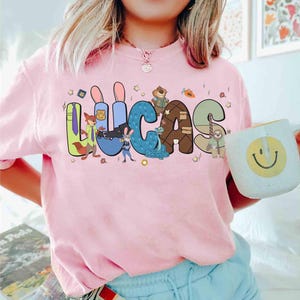 Chemise personnalisée personnages Disneyland Zootopia 2, t-shirt Judy Hopps Nick Wilde Gary DeSnake, voyage en famille Disneyland, anniversaire Zootopia 2 image 2