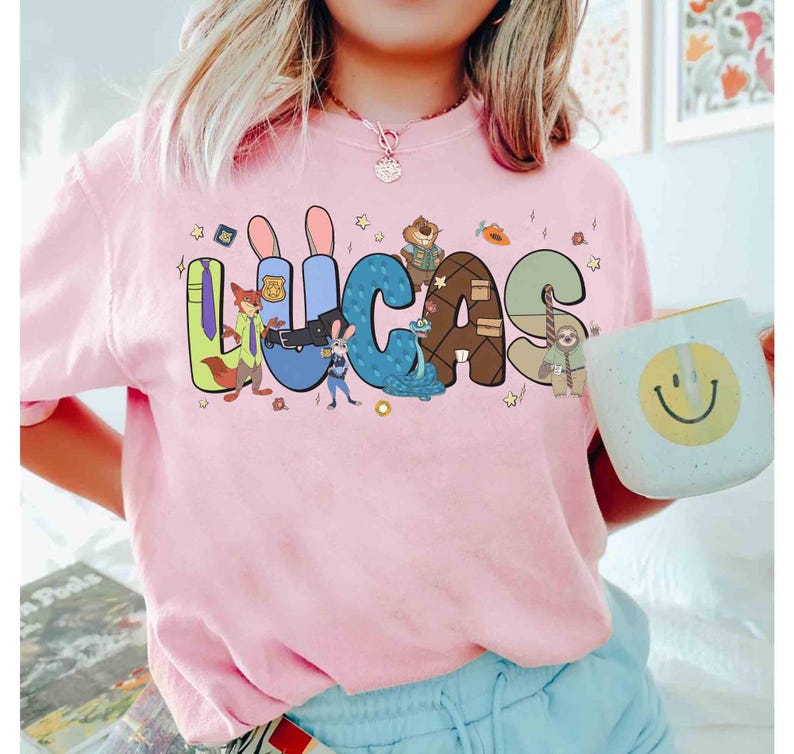 Chemise personnalisée personnages Disneyland Zootopia 2, t-shirt Judy Hopps Nick Wilde Gary DeSnake, voyage en famille Disneyland, anniversaire Zootopia 2 image 2