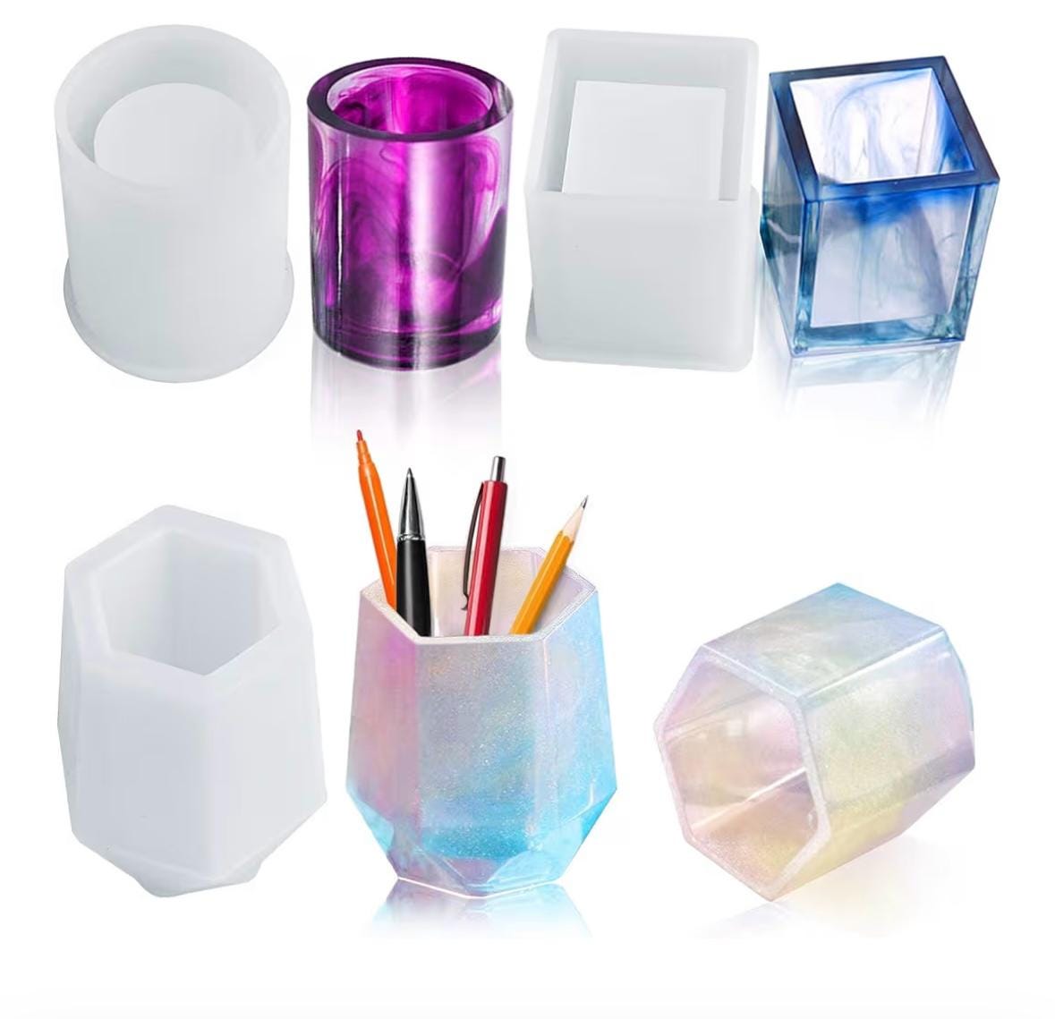 Personalized Resin Pen Holder | Pressed Flower Desk Organizer - Etsy