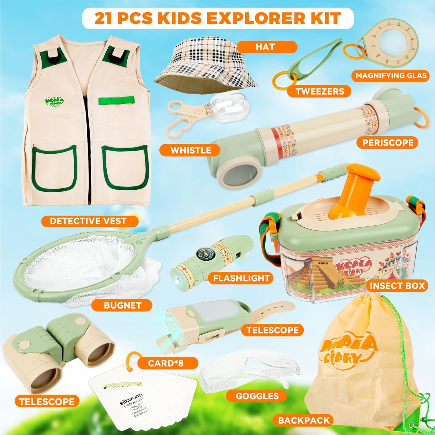Kids Explorer Kit for Toddlers, Outdoor Adventure Set, Bug Catching ...