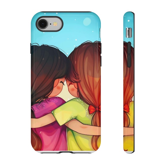 Friendship Phonecase| Cute Duo Cartoon Phone Cover, Friendship Illustration