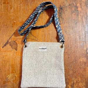 Handmade Crossbody Purse, Upcycled Upholstery Fabric Bag, Adjustable Strap Handbag, Repurposed Necktie Accent, Unique Gift for Her