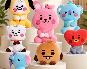 BT21 Kpop Plush Toy, Soft Doll 20-24cm, Sitting Pose, ARMY Fan Merchandise