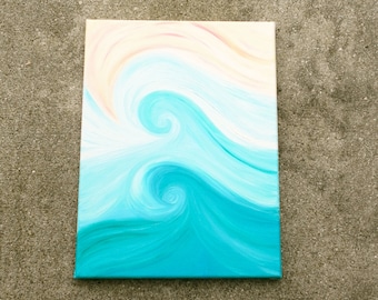 Aqua Ocean Sunrise 9"X12" Oil Painting